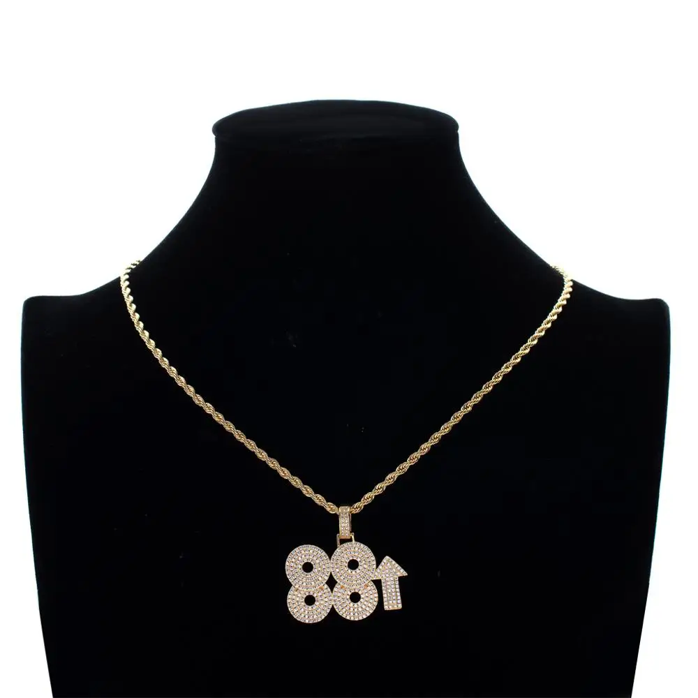 Gold Color Number 88 Iced Out Pendant Choker Mens Necklace With Tennis Chain Hip Hop Gold Silver Charm Jewelry Bling Bling Rock
Gold Color Number 88 Iced Out Pendant Choker Mens Necklace With Tennis Chain Hip Hop Gold Silver Charm Jewelry Bling Bling Rock