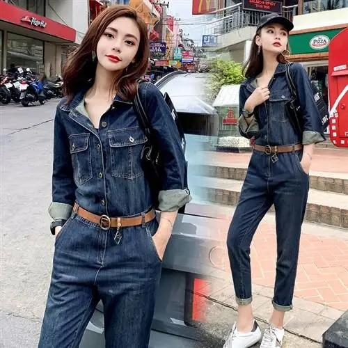 Women 2021 Summer New Fashion Denim Jumpsuit Female Long Sleeve Pockets Vintage Denim Overalls Ladies Street Wear Jumpsuits U7
Women 2021 Summer New Fashion Denim Jumpsuit Female Long Sleeve Pockets Vintage Denim Overalls Ladies Street Wear Jumpsuits U7