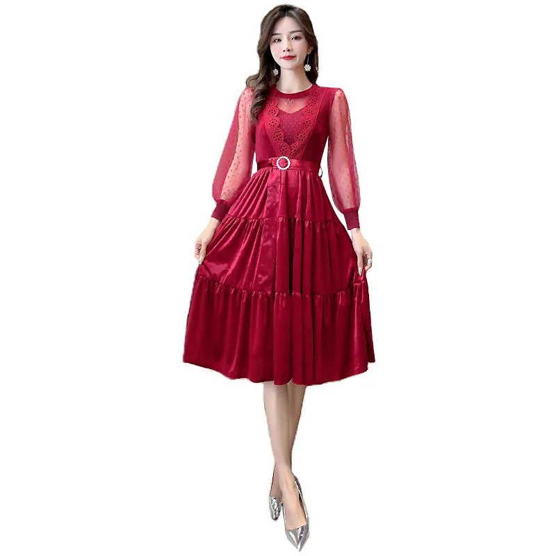 New Women's Autumn And Winter Temperament Celebrity Long Sleeve Dress With Round Neck And Slim Waist
New Women's Autumn And Winter Temperament Celebrity Long Sleeve Dress With Round Neck And Slim Waist
