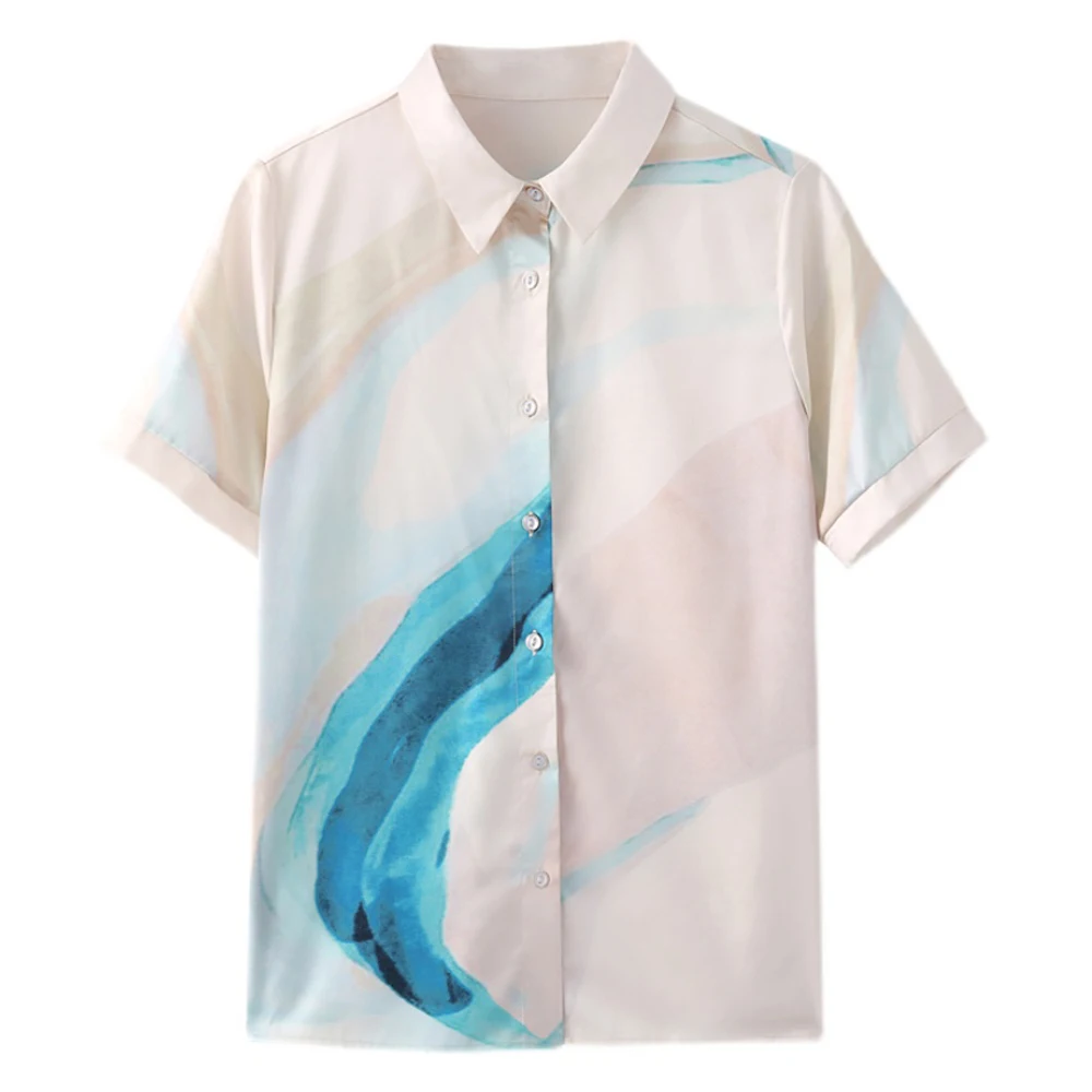 Women Satin Blouse Short Sleeve Simple Printed Shirts Elegant Office Lady Tops 2021 Summer Fashion Plus Size Loose Shirts Blusas
Women Satin Blouse Short Sleeve Simple Printed Shirts Elegant Office Lady Tops 2021 Summer Fashion Plus Size Loose Shirts Blusas