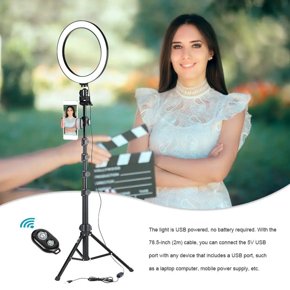 10 Inch Selfie Ring Lamp Led Ring Light Selfie With Tripod Stand For Selfie Phone Video Photography Lighting For IPhone Holder
10 Inch Selfie Ring Lamp Led Ring Light Selfie With Tripod Stand For Selfie Phone Video Photography Lighting For IPhone Holder