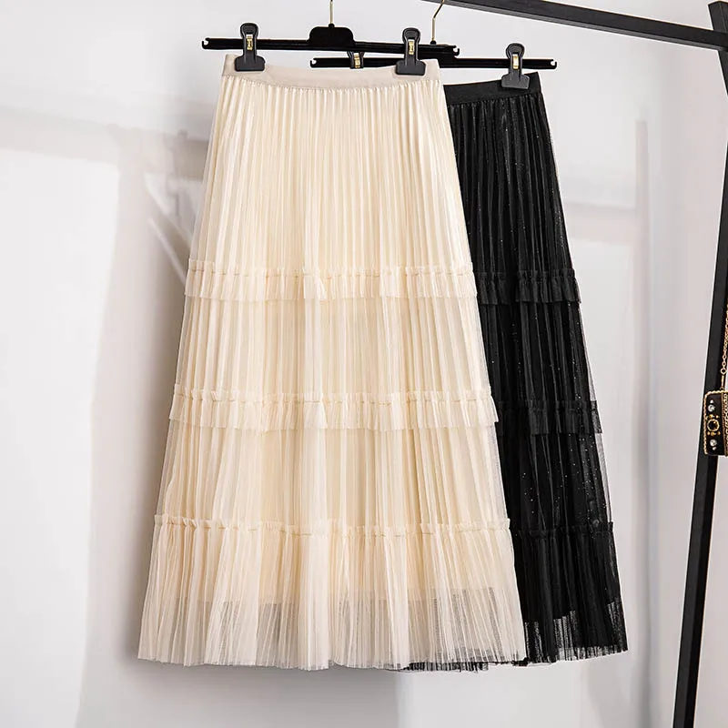 150Kg Plus size women's a-line high waist pleated skirt 5XL 6XL 7XL 8XL 9XL 10XL loose temperament mesh skirt black apricot
150Kg Plus size women's a-line high waist pleated skirt 5XL 6XL 7XL 8XL 9XL 10XL loose temperament mesh skirt black apricot