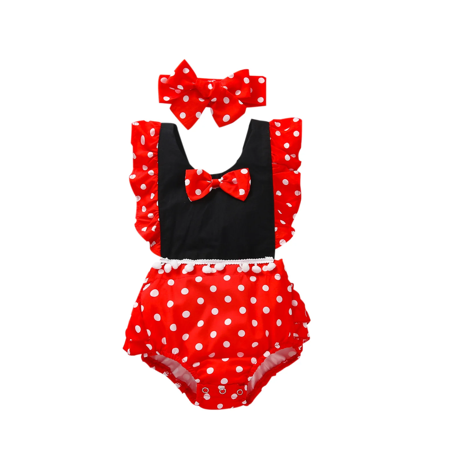 2021 2 Pcs Newborn Summer Outfits, Baby Girls Polka Dot Print Fly Sleeve U-shaped Neck Romper with Bowknot, Pom Poms + Headband
2021 2 Pcs Newborn Summer Outfits, Baby Girls Polka Dot Print Fly Sleeve U-shaped Neck Romper with Bowknot, Pom Poms + Headband