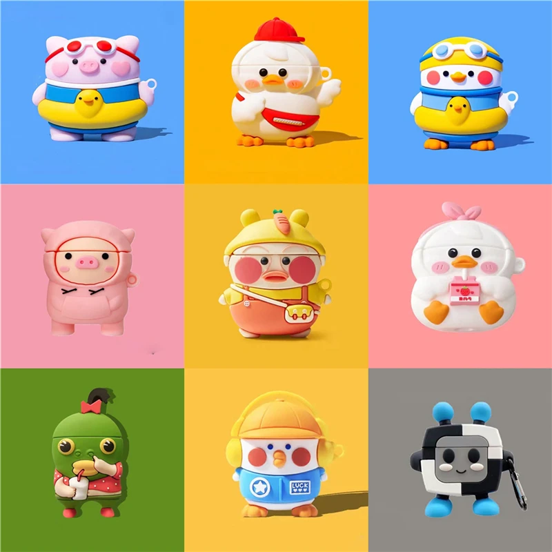 Super Cute 3D Cartoon Duck For AirPods Pro 1 2 Bluetooth-Compatible Earphone Case Pink Pig Soft Silicone Protection Cover Funda
Super Cute 3D Cartoon Duck For AirPods Pro 1 2 Bluetooth-Compatible Earphone Case Pink Pig Soft Silicone Protection Cover Funda