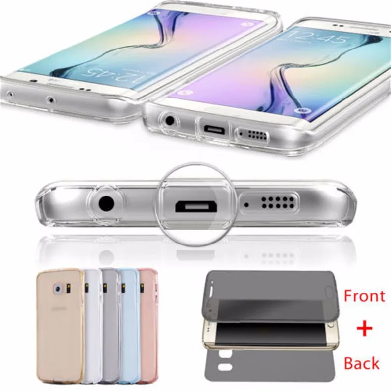 Силиконовый чехол с полным покрытием 360 градусов для Samsung Galaxy S9 S8 S7 S6 Edge Plus A8 2018 A3 A5