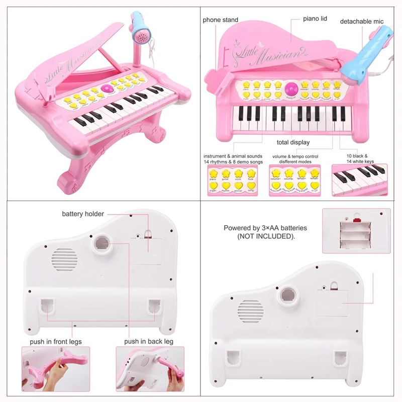 Toddler Piano Toy Keyboard Pink for Girls Birthday Gift 1 2 3 4 Years Old Kids 24 Keys Multifunctional Toy Piano
Toddler Piano Toy Keyboard Pink for Girls Birthday Gift 1 2 3 4 Years Old Kids 24 Keys Multifunctional Toy Piano