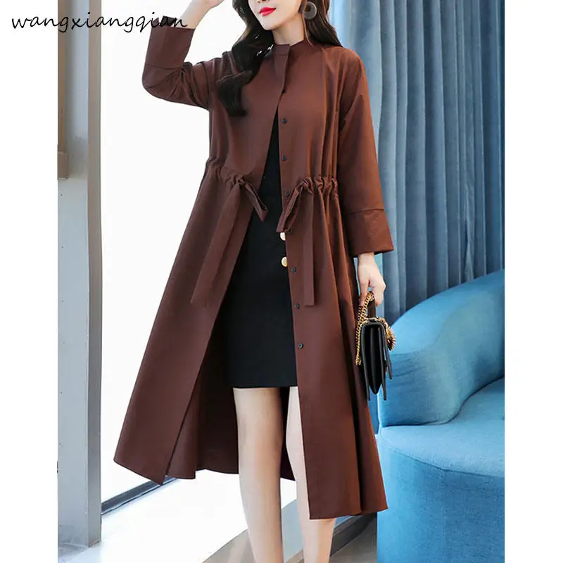 Windbreaker female long section Korean version of the spring and autumn 2019 new over the knee loose single layer coat A464
Windbreaker female long section Korean version of the spring and autumn 2019 new over the knee loose single layer coat A464