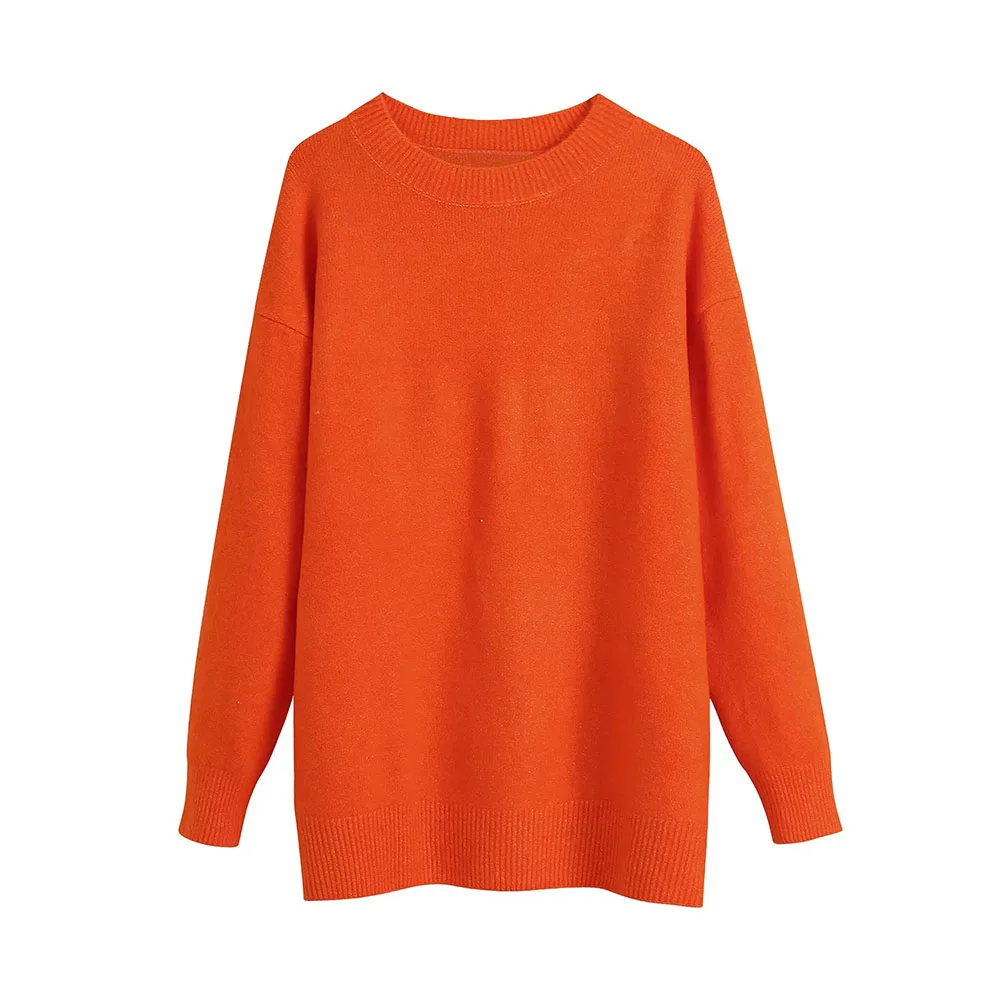 BBWM 2021 New Women Vintage Orange Round Neck Sweater Loose Female Simplicity Streetwear Casual Pullover Long Sleeve Chic Top
BBWM 2021 New Women Vintage Orange Round Neck Sweater Loose Female Simplicity Streetwear Casual Pullover Long Sleeve Chic Top