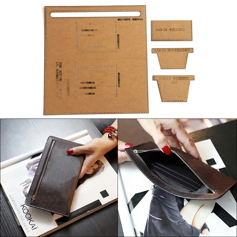 1Set DIY Kraft Paper Template New Fashion Long Wallet Ladies Clutch Leather Craft Pattern DIY Stencil Sewing Pattern 12.4cm*24cm
1Set DIY Kraft Paper Template New Fashion Long Wallet Ladies Clutch Leather Craft Pattern DIY Stencil Sewing Pattern 12.4cm*24cm
