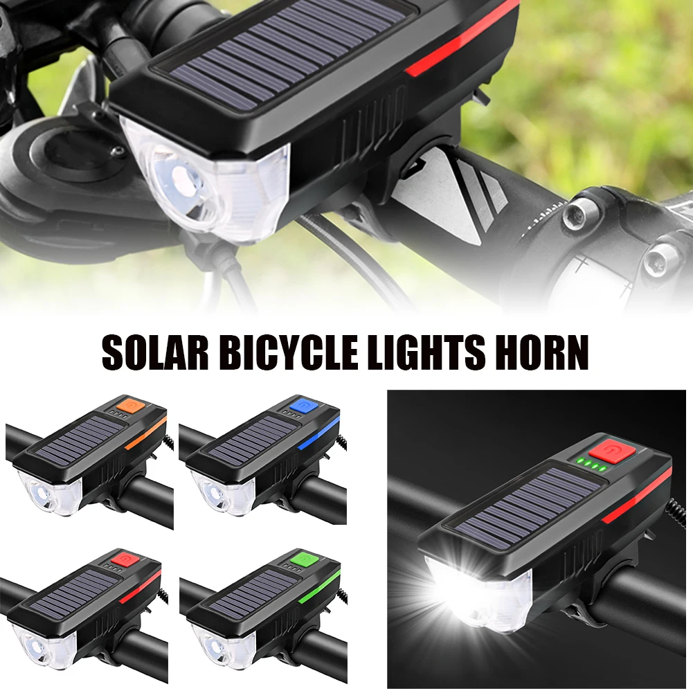 New Bicycle Front Light With Horn Solar USB Charging 3 Modes T6 LED Flashlight Bicycle Accessories Night Riding Headlight
New Bicycle Front Light With Horn Solar USB Charging 3 Modes T6 LED Flashlight Bicycle Accessories Night Riding Headlight