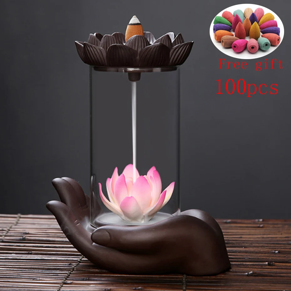 Buddha Hand Backflow Incense Burner Waterfall Incense Burner Holder Lotus Zen Incense Burner Creative Ceramic Home Unique Crafts
Buddha Hand Backflow Incense Burner Waterfall Incense Burner Holder Lotus Zen Incense Burner Creative Ceramic Home Unique Crafts