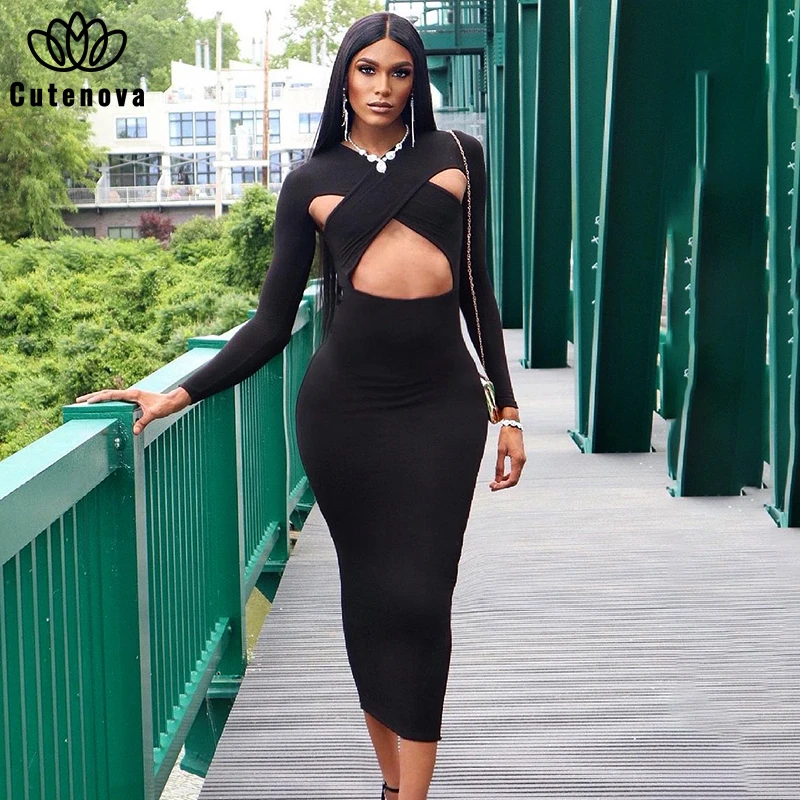 Cutenove Casual Bodycon Dresses For Women's 2021 Summer Clothing Hollow Out Solid Color Midi Dress Female Streetwears
Cutenove Casual Bodycon Dresses For Women's 2021 Summer Clothing Hollow Out Solid Color Midi Dress Female Streetwears