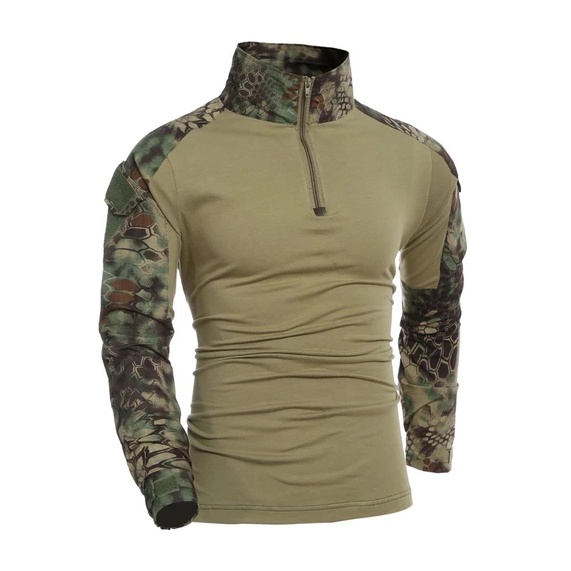 

Men Long Sleeve Military Style Tactical T-shirts US Army Camouflage Multicam Airsoft Special SWAT t shirts for Man Combat Shirt