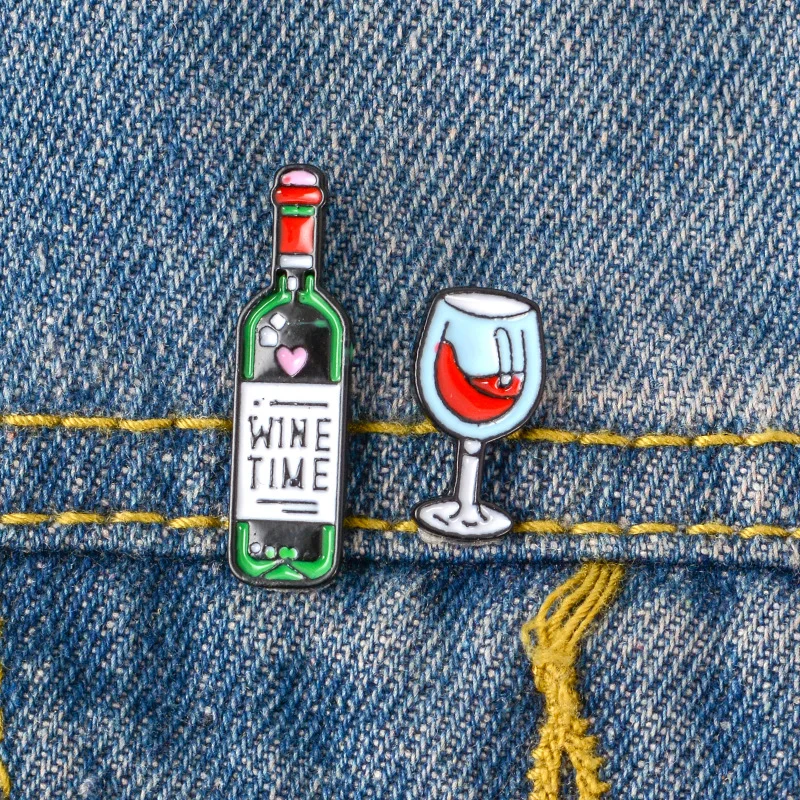 Wine Bottle Glass Enamel pin brooches Bag Clothes Lapel Pin Button Badge Cartoon Jewelry Gift for Lovers friends
Wine Bottle Glass Enamel pin brooches Bag Clothes Lapel Pin Button Badge Cartoon Jewelry Gift for Lovers friends