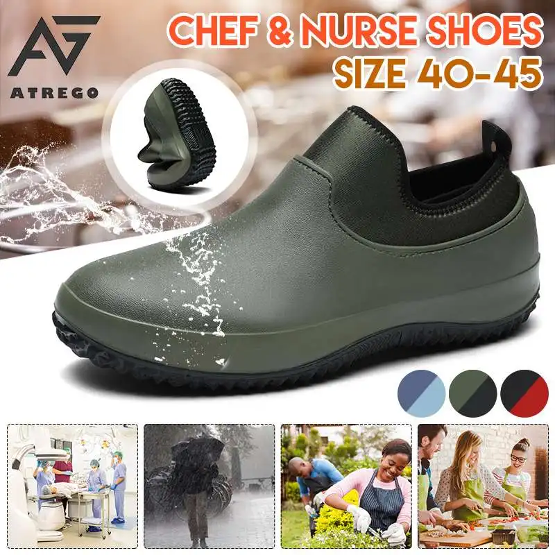 AtreGo Men Slip On Resistant Oil-proof Kitchen Shoes Chef Multifunctional Restaurant Garden Waterproof Safety Work Medical Shoes
AtreGo Men Slip On Resistant Oil-proof Kitchen Shoes Chef Multifunctional Restaurant Garden Waterproof Safety Work Medical Shoes