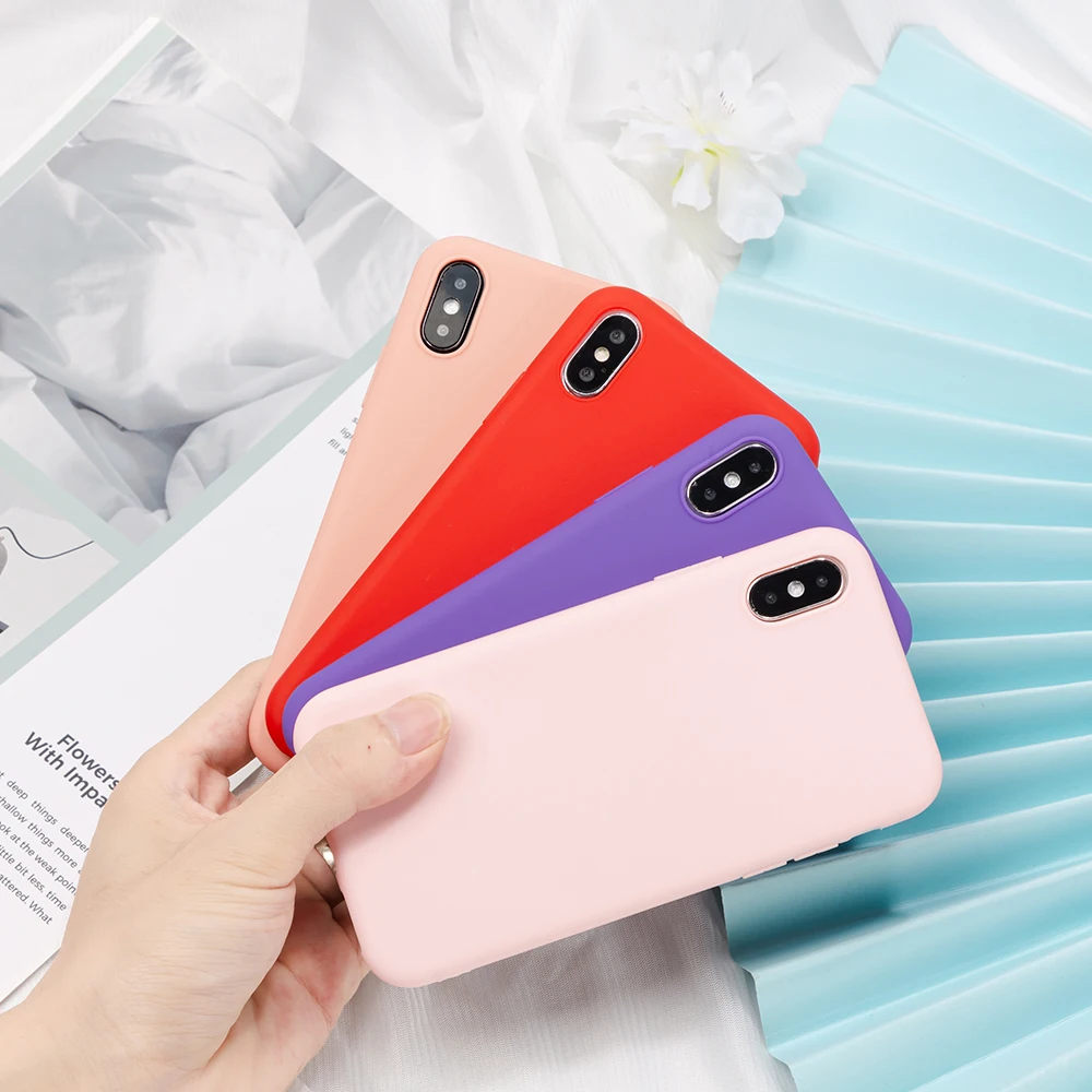 Silicone Solid Color Case for iPhone 11 8 Plus 7 6 6S Soft Cover candy Phone Cases for iPhone XS 11 Pro MAX XR X XS Max
Silicone Solid Color Case for iPhone 11 8 Plus 7 6 6S Soft Cover candy Phone Cases for iPhone XS 11 Pro MAX XR X XS Max