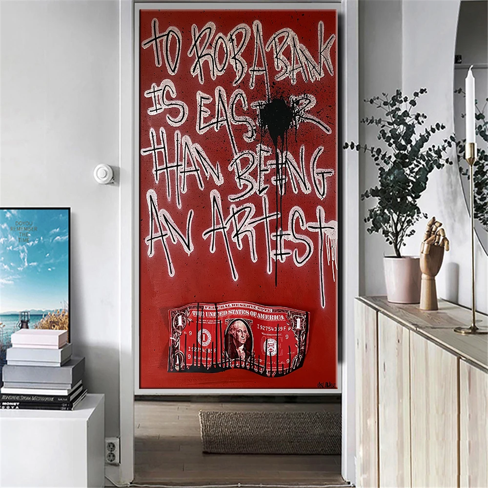 Street Graffiti Art Canvas Painting Artist Dollar Art Wall Posters and Prints Graffiti Artwork Picture for Living Room Decor
Street Graffiti Art Canvas Painting Artist Dollar Art Wall Posters and Prints Graffiti Artwork Picture for Living Room Decor