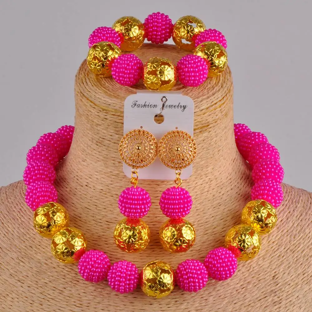 lovely fuchsia pink costume necklace african set nigerian beads jewelry set FZZ15-04
lovely fuchsia pink costume necklace african set nigerian beads jewelry set FZZ15-04
