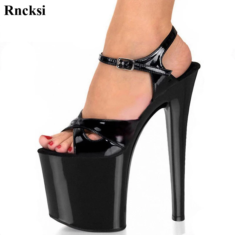 

Rncksi новые женские вечерние пикантные туфли на платформе 20 см; Ультравысокий каблук; Модельные босоножки; Ночные клубы для девочек для танцев на шесте сандалии обувь