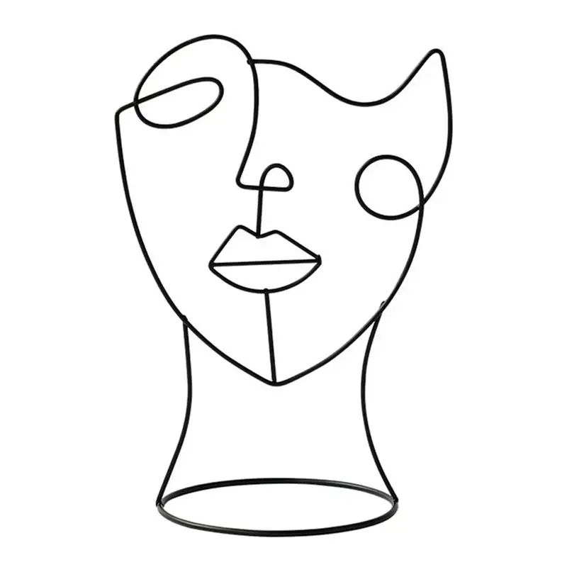 Modern Decorative Figure: Single Line Face Art | Black Decorative Statue in Minimalist Design as Abstract Decoration for Home
Modern Decorative Figure: Single Line Face Art | Black Decorative Statue in Minimalist Design as Abstract Decoration for Home