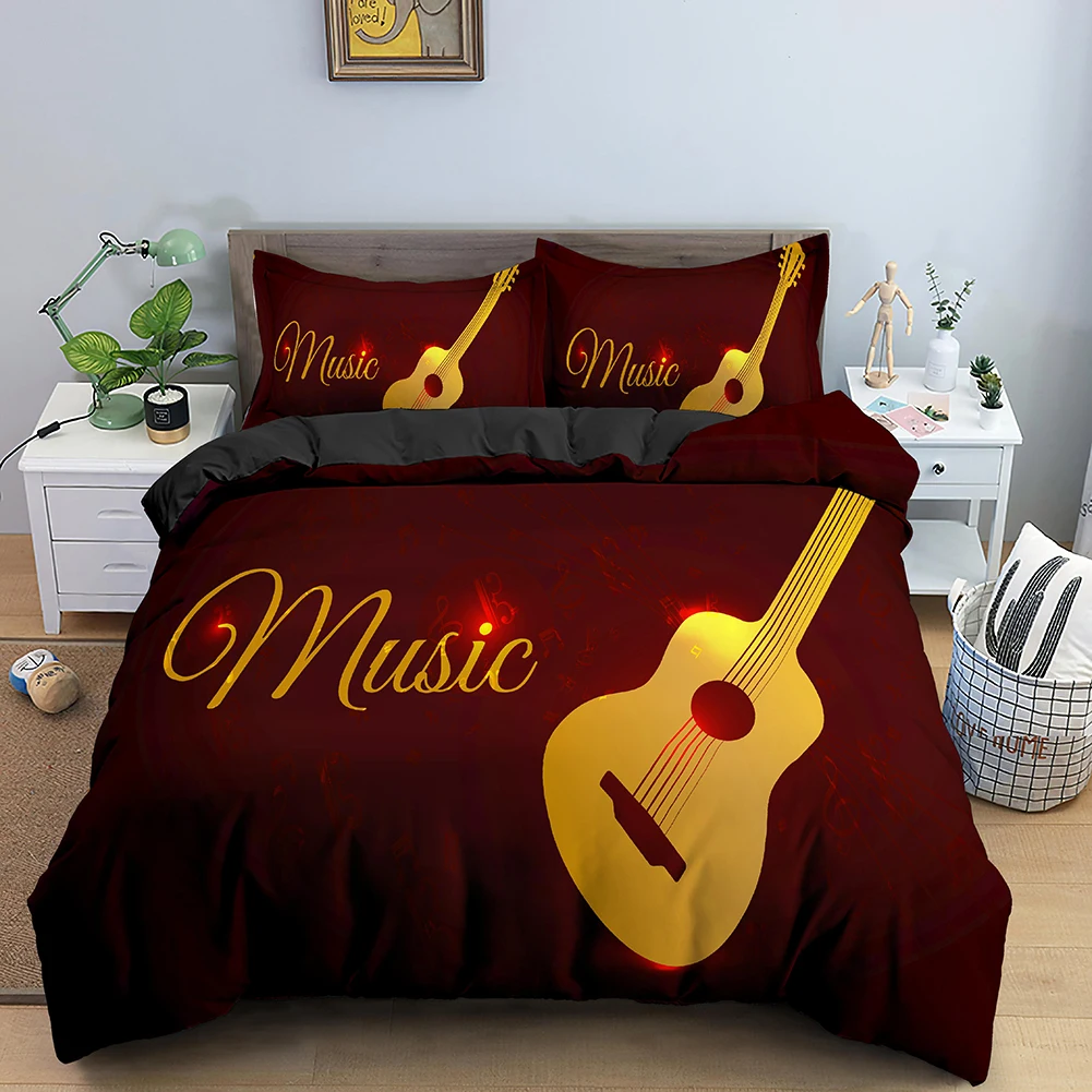 Instrument Guitar Bedding Set 3D Duvet Cover Quilt Cover Bedclothes Queen King Single Size for Kids Home
Instrument Guitar Bedding Set 3D Duvet Cover Quilt Cover Bedclothes Queen King Single Size for Kids Home