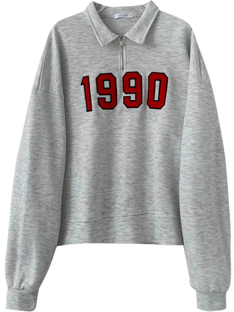 Letters Embroidered Sweatshirt Women Casual Turn-down Collar Loose Long Sleeve Cotton Top Fashion Straight Korean Style Tops
Letters Embroidered Sweatshirt Women Casual Turn-down Collar Loose Long Sleeve Cotton Top Fashion Straight Korean Style Tops