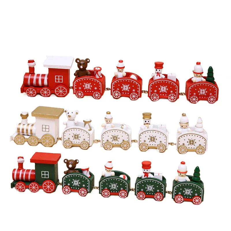 New Christmas Train Painted Wood Christmas Decoration for Home with Santa/bear Xmas kid toys gift ornament navidad new year Gift 
New Christmas Train Painted Wood Christmas Decoration for Home with Santa/bear Xmas kid toys gift ornament navidad new year Gift