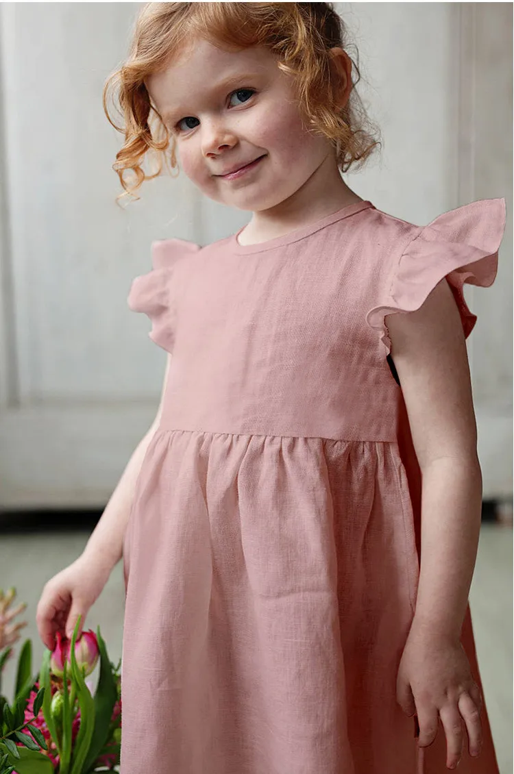 2021 Summer Toddler Girls Cotton Linen Dresses Kids White Frocks Ruffles Sleeves Children Casualy Korean Dress Japan Clothing
2021 Summer Toddler Girls Cotton Linen Dresses Kids White Frocks Ruffles Sleeves Children Casualy Korean Dress Japan Clothing