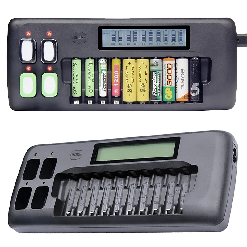 BINGPAI 14 Slot 1.2V Battery Charger for AA AAA 9V Rechargeable Batteries LCD Display Smart Ni-Cd LI-ION NI-MH Battery Charger
BINGPAI 14 Slot 1.2V Battery Charger for AA AAA 9V Rechargeable Batteries LCD Display Smart Ni-Cd LI-ION NI-MH Battery Charger