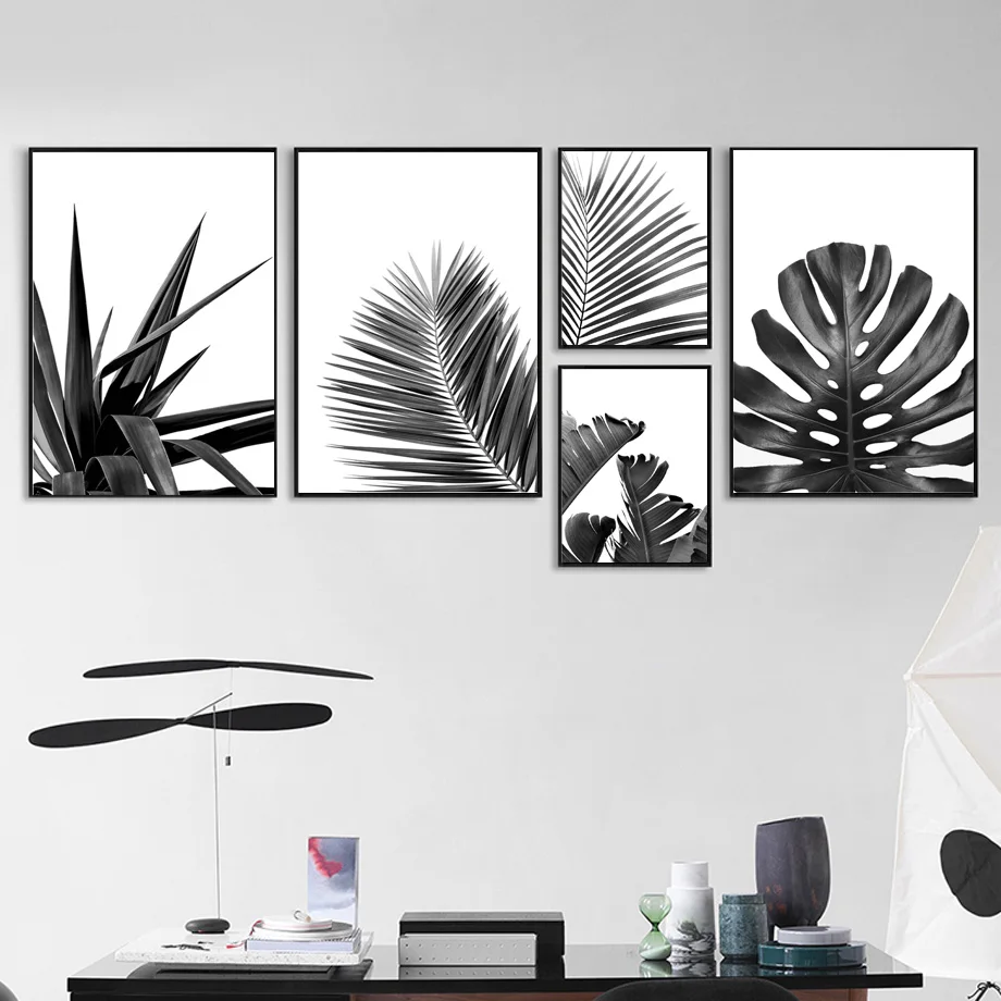 Black white plantain Palm Monstera leaf Wall Art Canvas Painting Nordic Posters And Prints For Living Room Plant Wall Pictures
Black white plantain Palm Monstera leaf Wall Art Canvas Painting Nordic Posters And Prints For Living Room Plant Wall Pictures