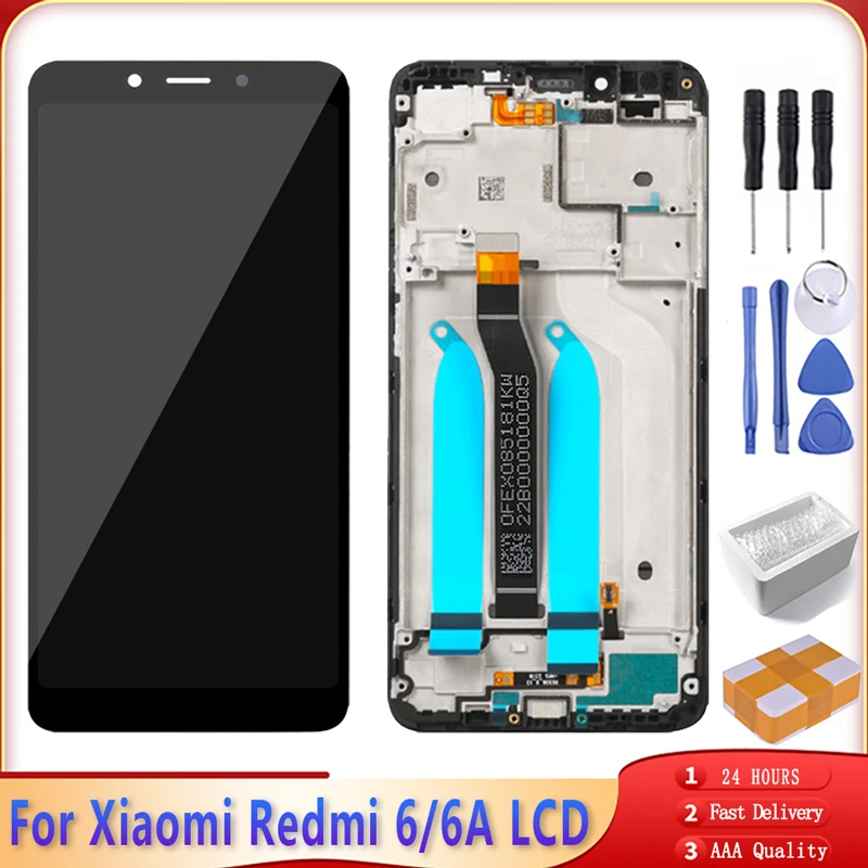 ЖК дисплей 5 45 дюйма с сенсорным экраном и рамкой для XIAOMI Redmi 6A 6 сменный дигитайзер