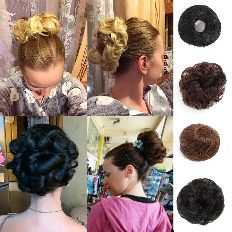 CHARMING Synthetic Flexible Hair Bun Curly Scrunchy Chignon Elastic Messy Wavy Scrunchies Wrap For Ponytail Extensions For Women 
CHARMING Synthetic Flexible Hair Bun Curly Scrunchy Chignon Elastic Messy Wavy Scrunchies Wrap For Ponytail Extensions For Women