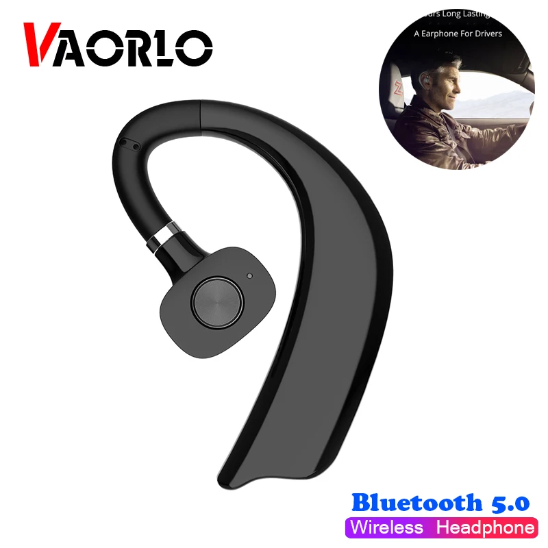VAORLO Wireless Headphones Bluetooth 5.0 Business HandsFree Earphone Noise Cancel Stereo Music Sport Ear-hook Headset For Car V8 |