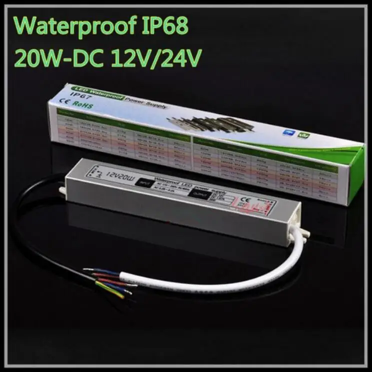 DC12V-24V 20 Вт Водонепроницаемый ip68 электронный светодиодный драйвер адаптер для