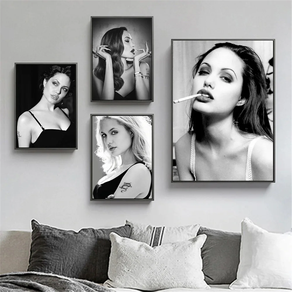 Angelina Jolie Canvas Painting Movie Star Acrtess Poster Black And White Print Sexy Woman Wall Art Pictures Living Room Decor
Angelina Jolie Canvas Painting Movie Star Acrtess Poster Black And White Print Sexy Woman Wall Art Pictures Living Room Decor