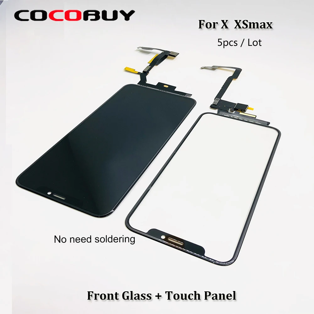 5pcs/Lot Touch Screen Digitizer Glass Lens Panel for iPhone X XSmax LCD Screen Outer Cracked Glass Replacement No Need Soldering
5pcs/Lot Touch Screen Digitizer Glass Lens Panel for iPhone X XSmax LCD Screen Outer Cracked Glass Replacement No Need Soldering