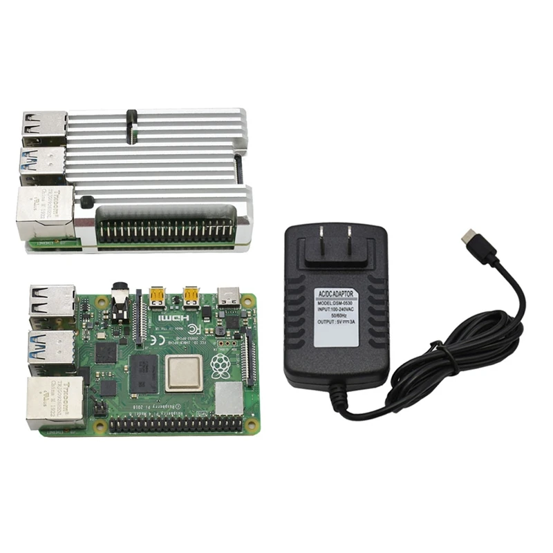 for Raspberry Pi 4B 2G RAM DIY Kit Support 2.4 / 5.0 GHz WIFI Bluetooth 5.0 with Aluminum CNC Alloy Protective Silver Case 5V 3A
for Raspberry Pi 4B 2G RAM DIY Kit Support 2.4 / 5.0 GHz WIFI Bluetooth 5.0 with Aluminum CNC Alloy Protective Silver Case 5V 3A