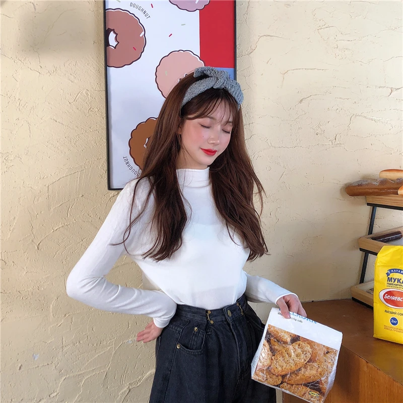 Fashion Sweater Women 2021 Spring and Autumn Core Yarn Knit Sweater Half High Neck Pullover Bottoming Sweater Women
Fashion Sweater Women 2021 Spring and Autumn Core Yarn Knit Sweater Half High Neck Pullover Bottoming Sweater Women