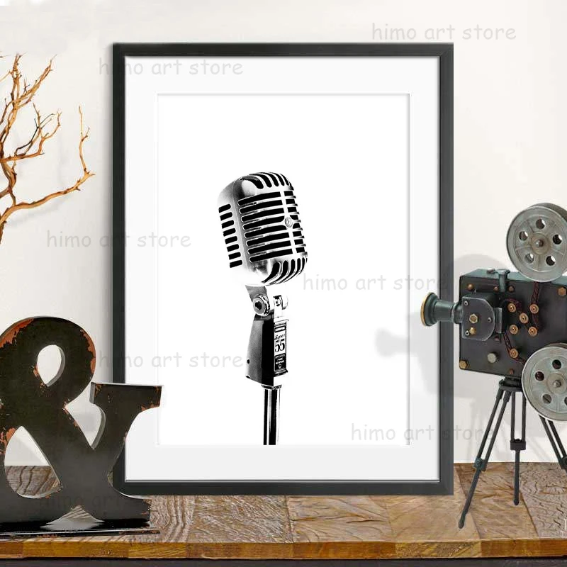 Microphone Poster Canvas Painting Black White Music Wall Art Print Vintage Picture Jazz Music Lover Gift Bedroom Home Decor
Microphone Poster Canvas Painting Black White Music Wall Art Print Vintage Picture Jazz Music Lover Gift Bedroom Home Decor