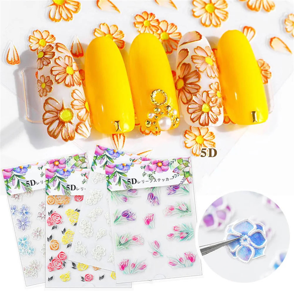 1PC 5D Acrylic Engraved Flower Nail Sticker Embossed Nail Decoration High Quality Nail Art Sticker DIY Manicure Accessories New
1PC 5D Acrylic Engraved Flower Nail Sticker Embossed Nail Decoration High Quality Nail Art Sticker DIY Manicure Accessories New