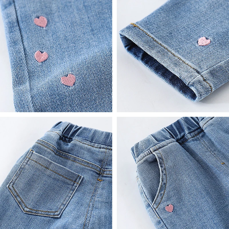 Baby Girls Jeans Spring Autumn Casual Denim Pants For Kids Heart Embroidered Children Trousers 2-6 Year Old Toddler Girl Clothes
Baby Girls Jeans Spring Autumn Casual Denim Pants For Kids Heart Embroidered Children Trousers 2-6 Year Old Toddler Girl Clothes