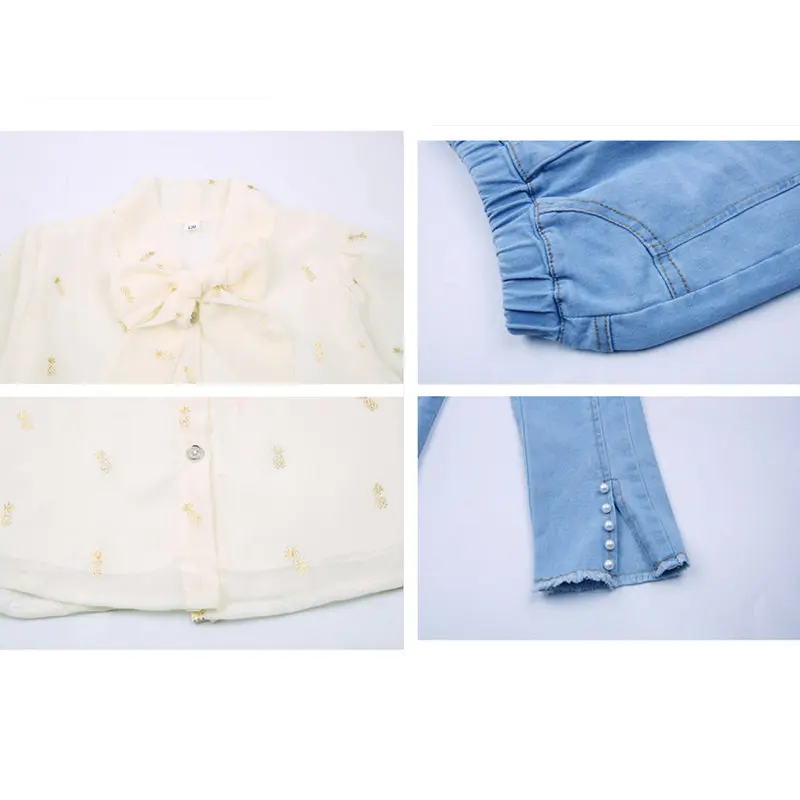 New Girls Outfits Teen Girls Clothes Bow Blouses Top + Pencil Pants Denim Suit Fashion 2pcs Children's Clothing Suits 4-14 Years
New Girls Outfits Teen Girls Clothes Bow Blouses Top + Pencil Pants Denim Suit Fashion 2pcs Children's Clothing Suits 4-14 Years