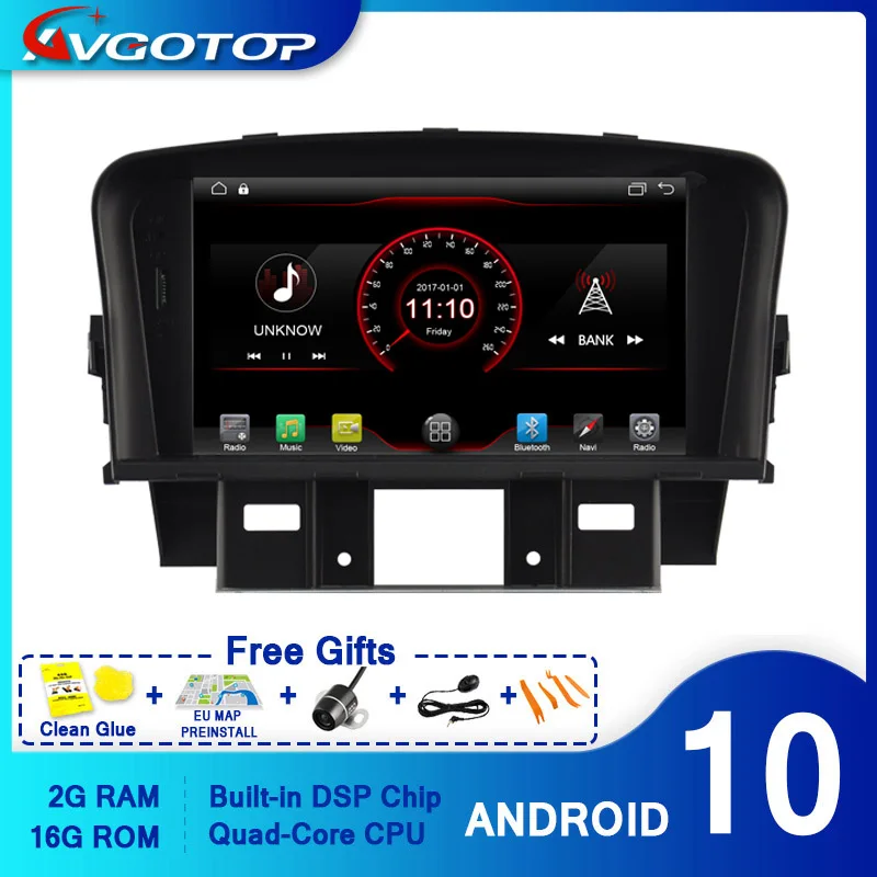 AVGOTOP Android 10 Wince автомобильный радиоприемник DVD плеер для CHEVROLET CRUZE 2008 2013 2G 16G