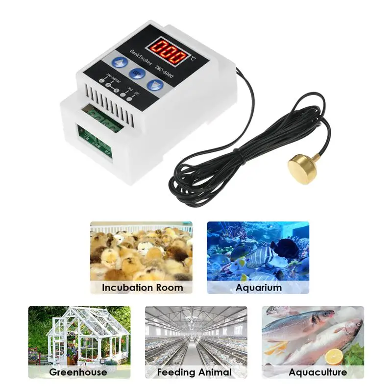TMC-6000 110-240V направляющая терморегулятор цифровой Контроль температуры Термостат