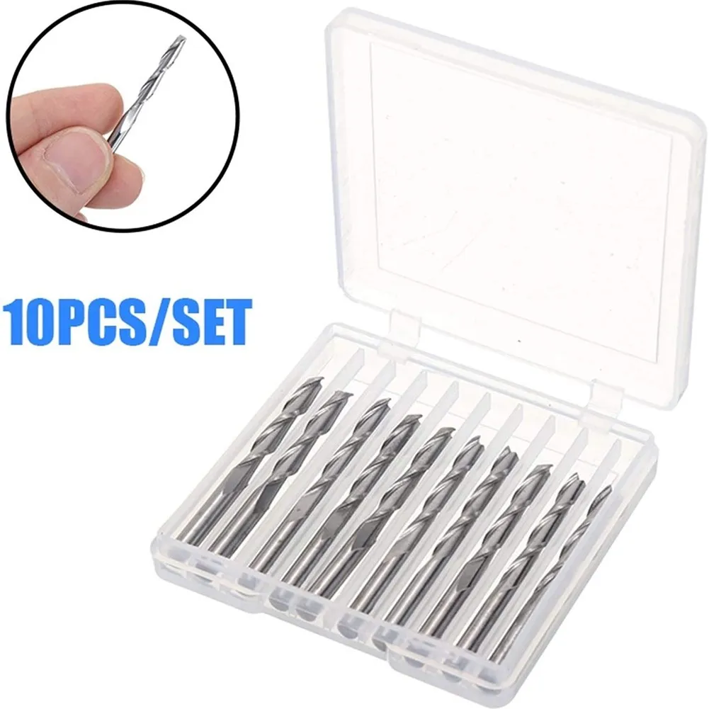 10pc 3.175mm 2 Flute CNC Solid Carbide Spiral End Mill Router Bit Set Spiral Flute Twist Drill Bit For Hard Alloy Stainless Tool
10pc 3.175mm 2 Flute CNC Solid Carbide Spiral End Mill Router Bit Set Spiral Flute Twist Drill Bit For Hard Alloy Stainless Tool