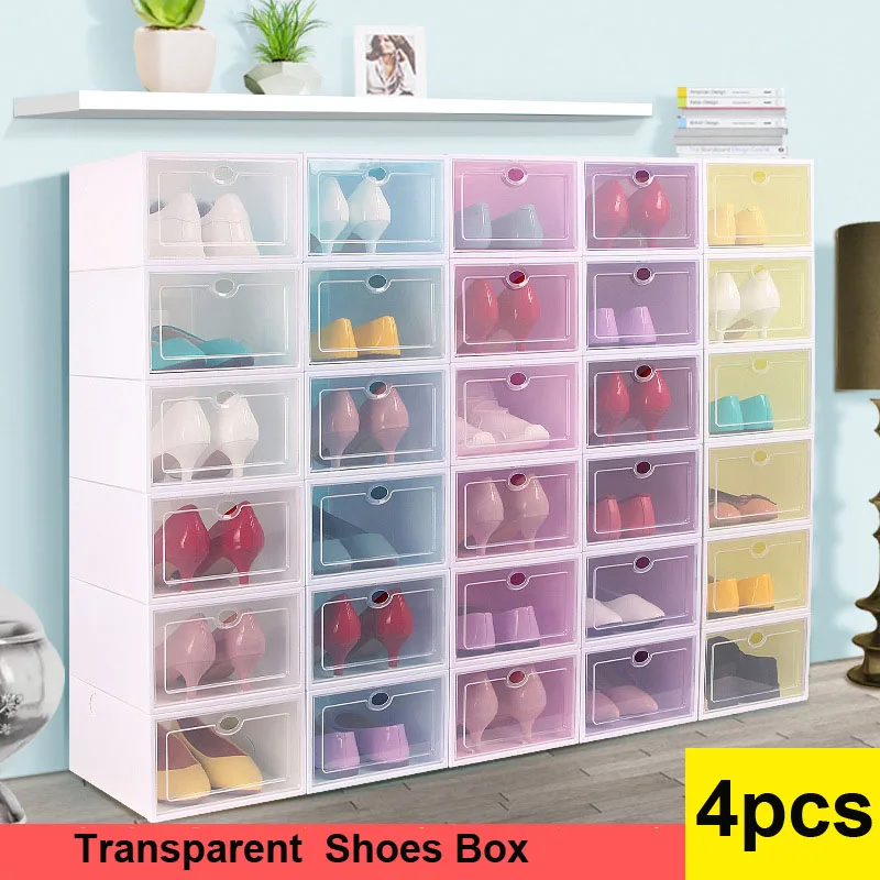 4pcs Transparent Shoe Box Storage Box Plastic Shoes Box Storage Bins Drawers Case Shoe Organizer Box Combination Shoe Cabinets
4pcs Transparent Shoe Box Storage Box Plastic Shoes Box Storage Bins Drawers Case Shoe Organizer Box Combination Shoe Cabinets