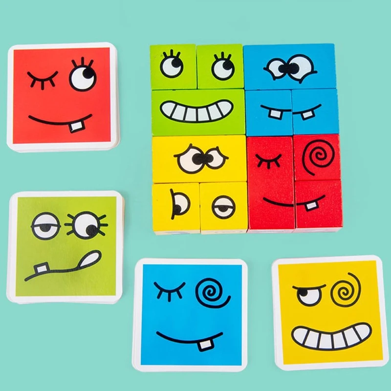Wooden Expression Puzzles Building Block Magic Face Changing Cubes Kids Montessori Educational Toys Logical Thinking Gift 
Wooden Expression Puzzles Building Block Magic Face Changing Cubes Kids Montessori Educational Toys Logical Thinking Gift