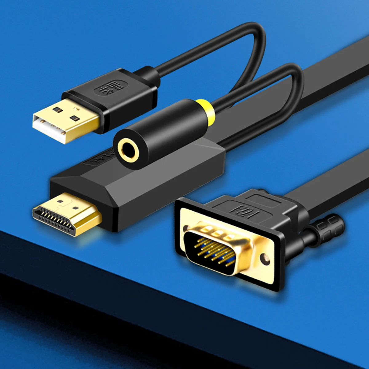 1M HDMI to VGA Cable 1080P High Definition Adapter Cable with Audio Jack USB for connecting devices with standard HDMI interface
1M HDMI to VGA Cable 1080P High Definition Adapter Cable with Audio Jack USB for connecting devices with standard HDMI interface