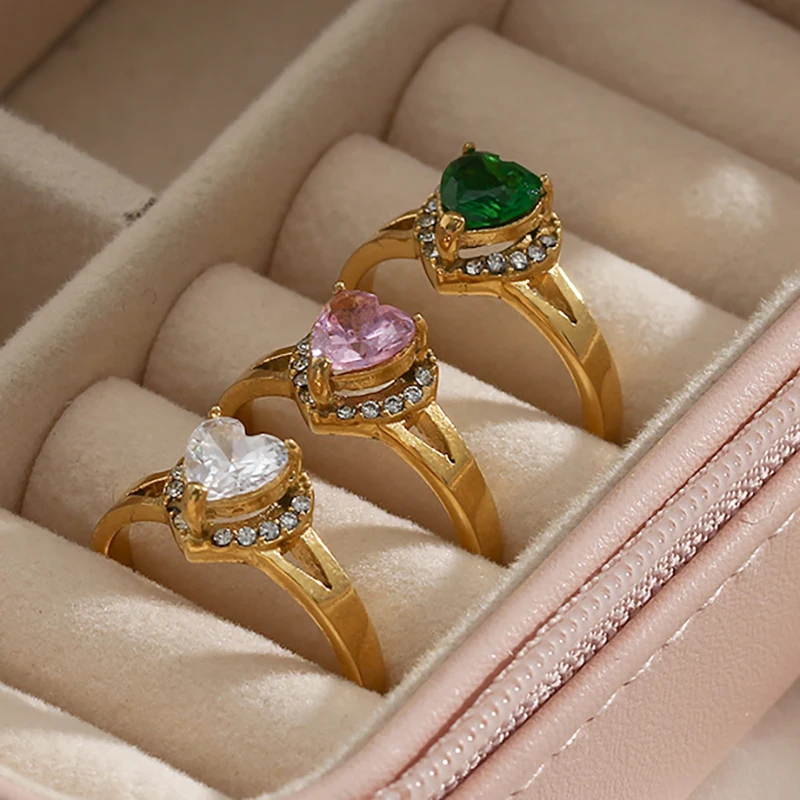 Vintage Classical Female Gold Plated Heart 3A CZ White Green Pink Heart Stone Rings Women's Jewelry Bride Wedding Ring
Vintage Classical Female Gold Plated Heart 3A CZ White Green Pink Heart Stone Rings Women's Jewelry Bride Wedding Ring