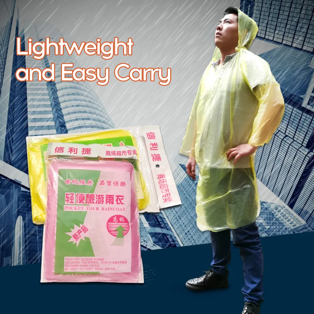 Hedging Disposable Raincoat Outdoor Hiking Rainwear Transparent Waterproof Hoodie Rain Coat Poncho Suit Adult Random Color
Hedging Disposable Raincoat Outdoor Hiking Rainwear Transparent Waterproof Hoodie Rain Coat Poncho Suit Adult Random Color